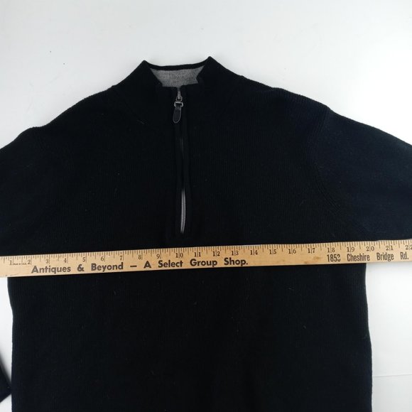 Linea Raffi Uomo Extra Fine Merino Wool 1/4 Zip Pullover Sweater Black Size XL54 - Picture 5 of 7